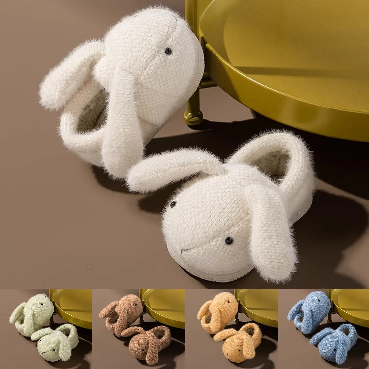 Toddler Boys Girls Indoor House Slippers Lightweight Kids Bunny Style Non-Slip First Walking Home Socks Shoes