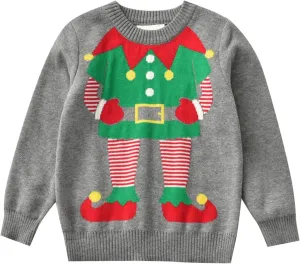 Toddler Infant Baby Boy Girl Christmas Knit Sweater Long Sleeve Crewneck Pullover Jumper Cute Xmas New Year Clothes