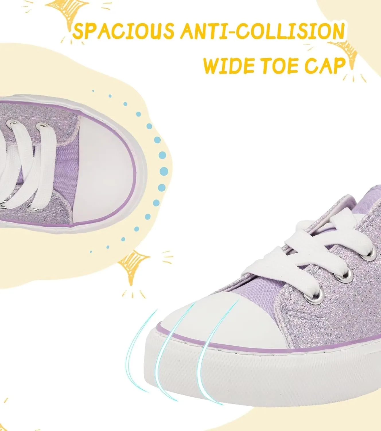 Toddler Kids Canvas Sneakers Sparkle Glitter Sequins Shoes Slip On Soft and Durable