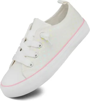 Toddler Kids Canvas Sneakers Sparkle Glitter Sequins Shoes Slip On Soft and Durable