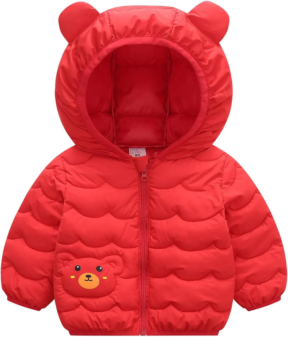 Toddler Kids Fleece Jacket Boys Girls Light Coat Long Sleeve Cute Bear Ear Hoodie Zipper Top Sweatshirt Clothes