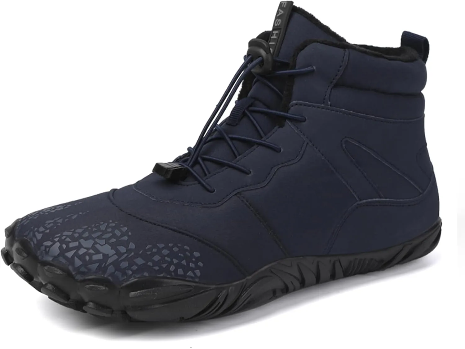 Tongzone Wide Toe Box Men's Women's Barefoot Shoes Fur Lined Zero Drop Sole High top Walking shoes Winter