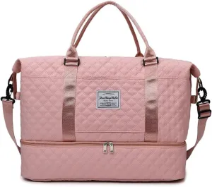 Travel Duffle Bag Gym Bag Yoga Bag for Women Weekender Overnight Duffel Bag Tote Bag Hospital Carry on Bag (Pink,Small)