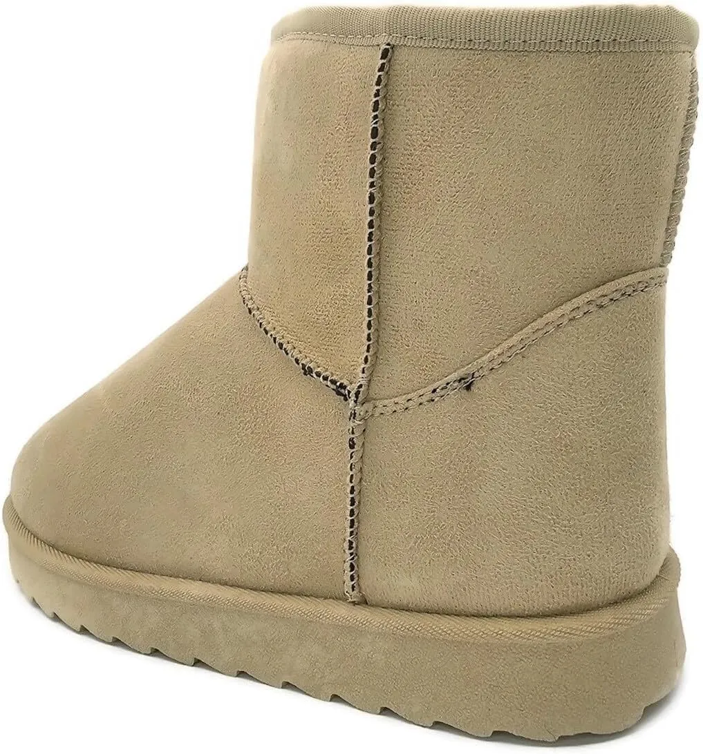 TruFox Womens Winter Boots Classic Faux Fur Lined Slip On Ankle Boots