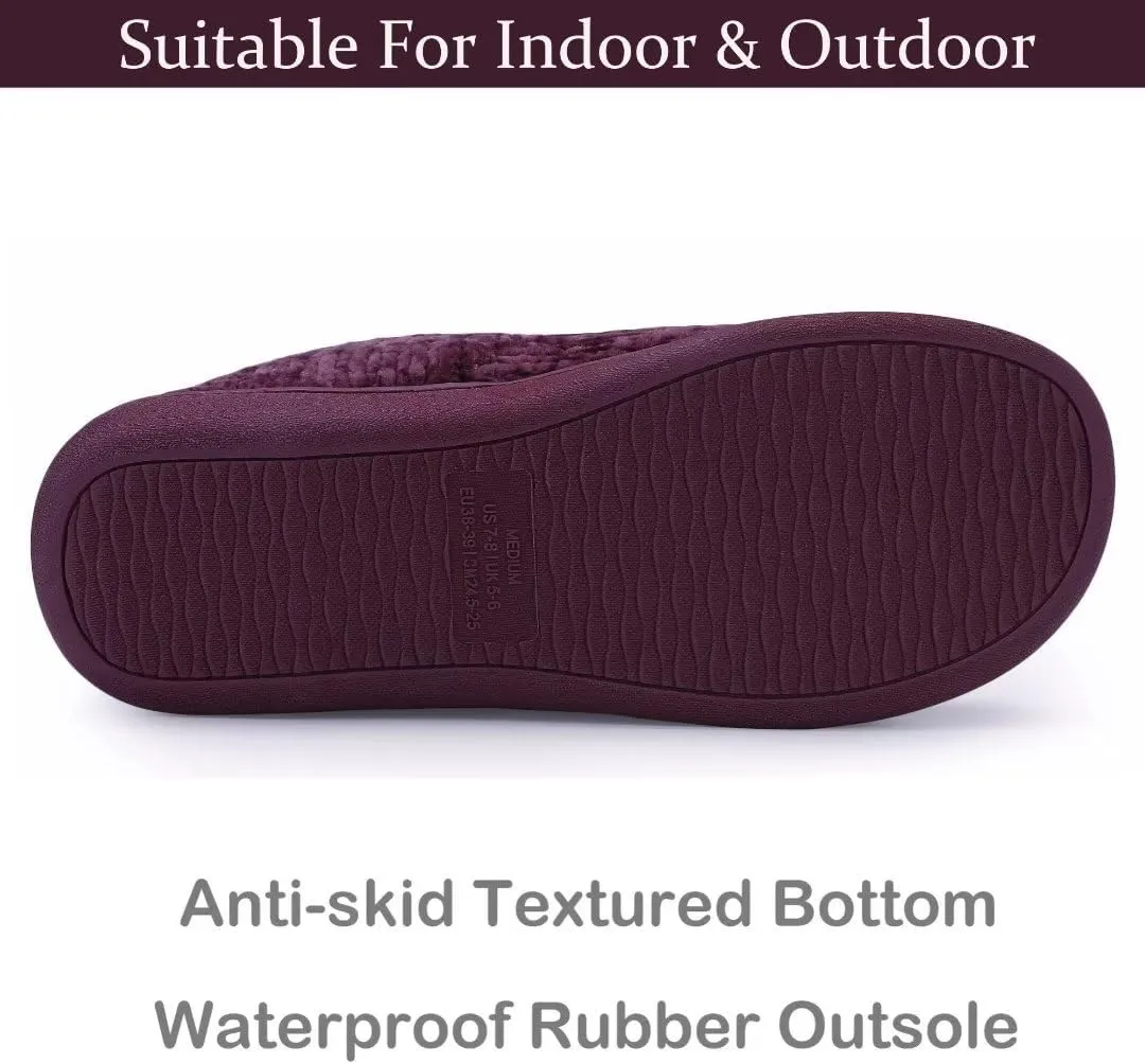 TUOBUQU Women Warm Bootie Slippers Fluffy Plush Indoor Outdoor Winter Booty Slippers