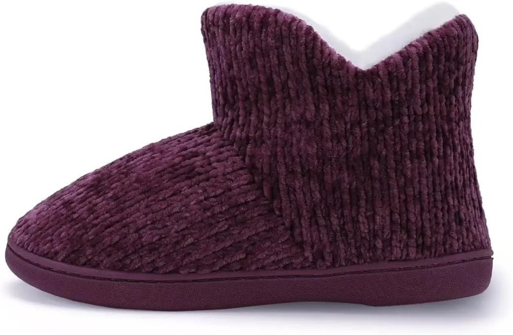 TUOBUQU Women Warm Bootie Slippers Fluffy Plush Indoor Outdoor Winter Booty Slippers