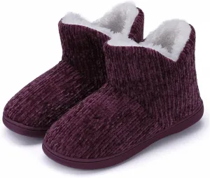 TUOBUQU Women Warm Bootie Slippers Fluffy Plush Indoor Outdoor Winter Booty Slippers