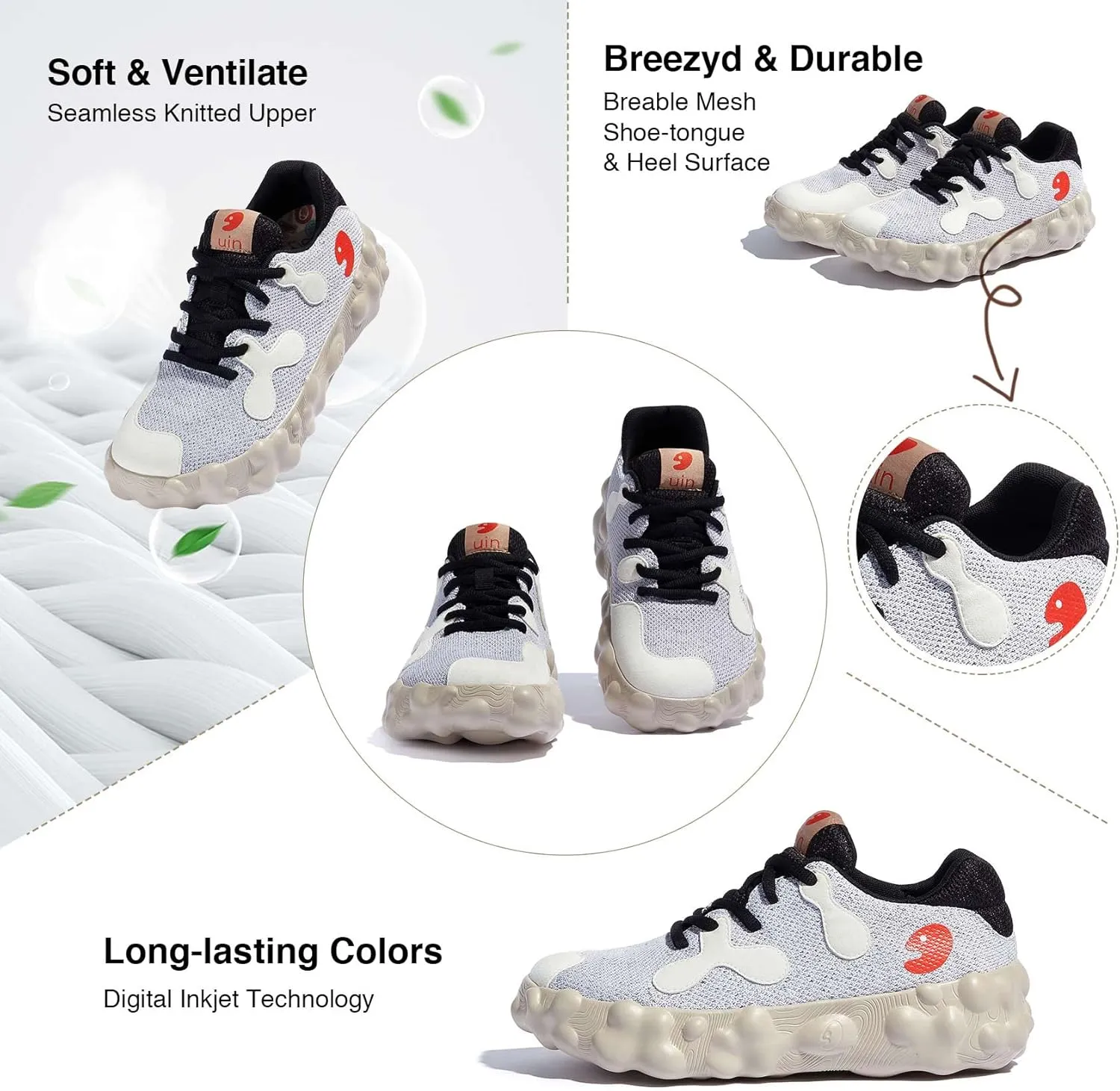 UIN Women's Walking Travel Shoes Slip On Casual Lightweight Wide Toe Chunky Fashion Sneaker Figueras