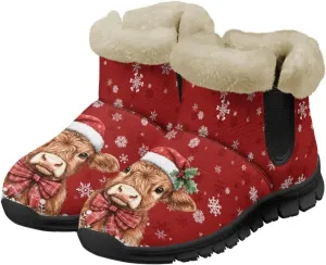 UNICEU Women's Snow Boots Warm Non-slip Womens Booties and Ankle Boots Winter Shoes Plush Lined Fuzzy Boots Walking Shoes