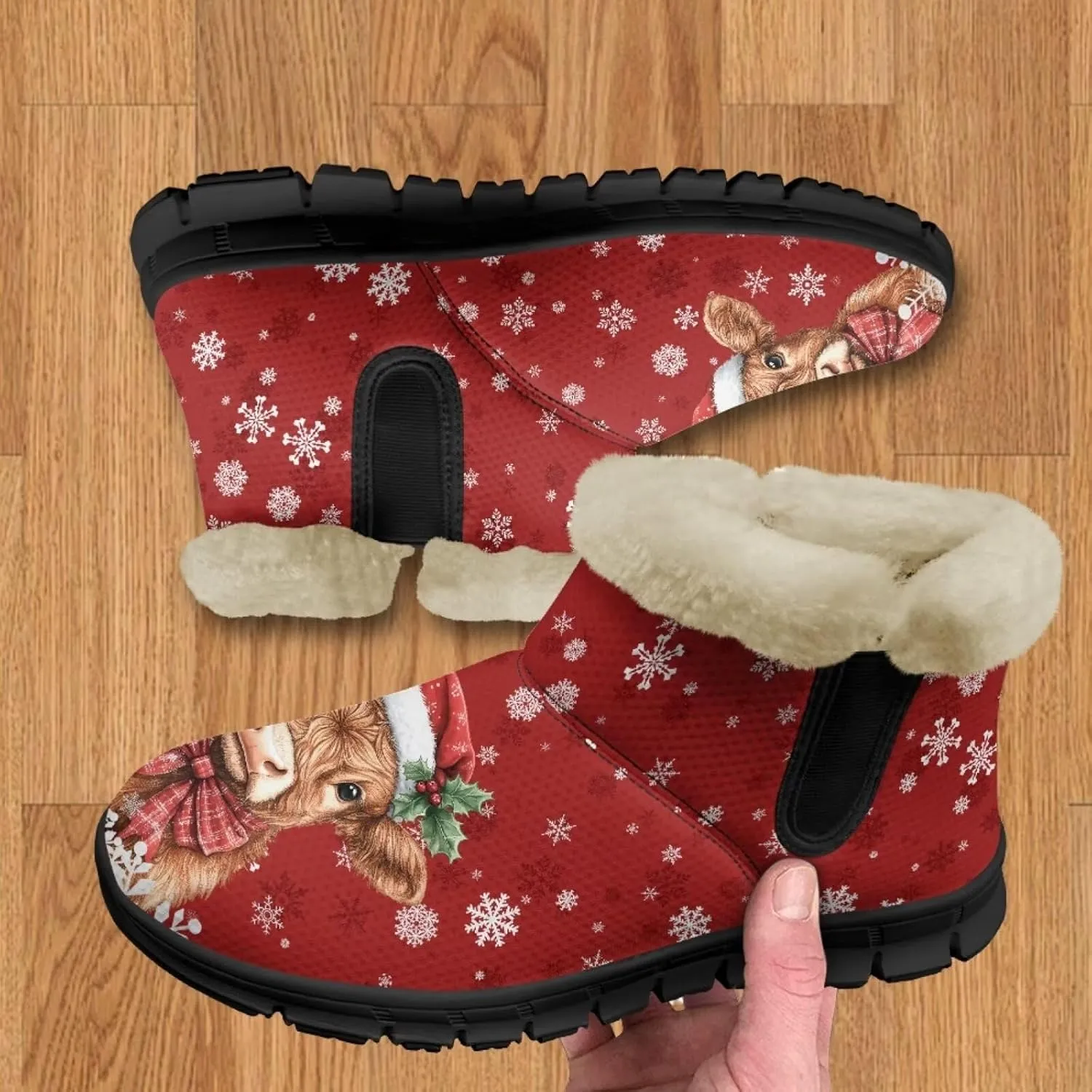 UNICEU Women's Snow Boots Warm Non-slip Womens Booties and Ankle Boots Winter Shoes Plush Lined Fuzzy Boots Walking Shoes