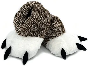 Unisex Polar Bear Paw Slippers Boots Plush Furry Animal Paw House Slippers for Couples Animal slippers