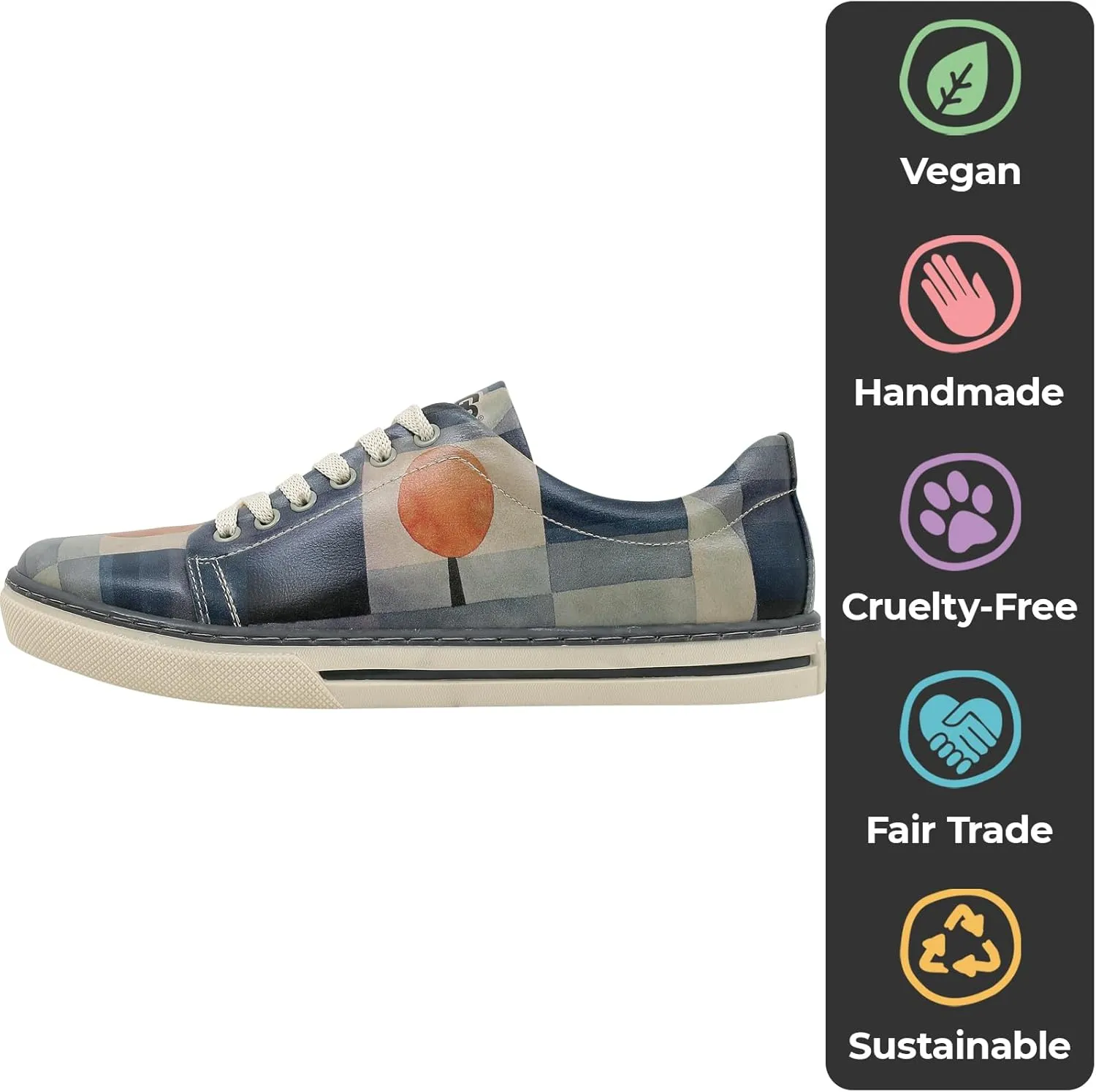 Vegan Leather Sneakers for Women - Handmade and Unique Design Fashion Sneakers for Women