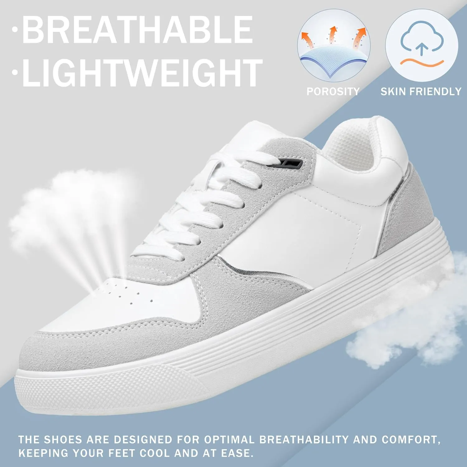 Vepose Women's Fashion Sneakers, Lace up Casual Sneakers with Arch Support, 8001 - Tennis Walking Dress Shoes for Lady