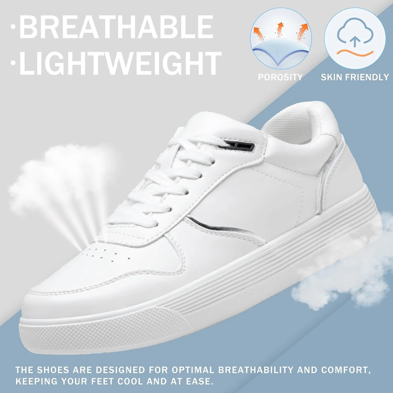 Vepose Women's Fashion Sneakers, Lace up Casual Sneakers with Arch Support, 8001 - Tennis Walking Dress Shoes for Lady