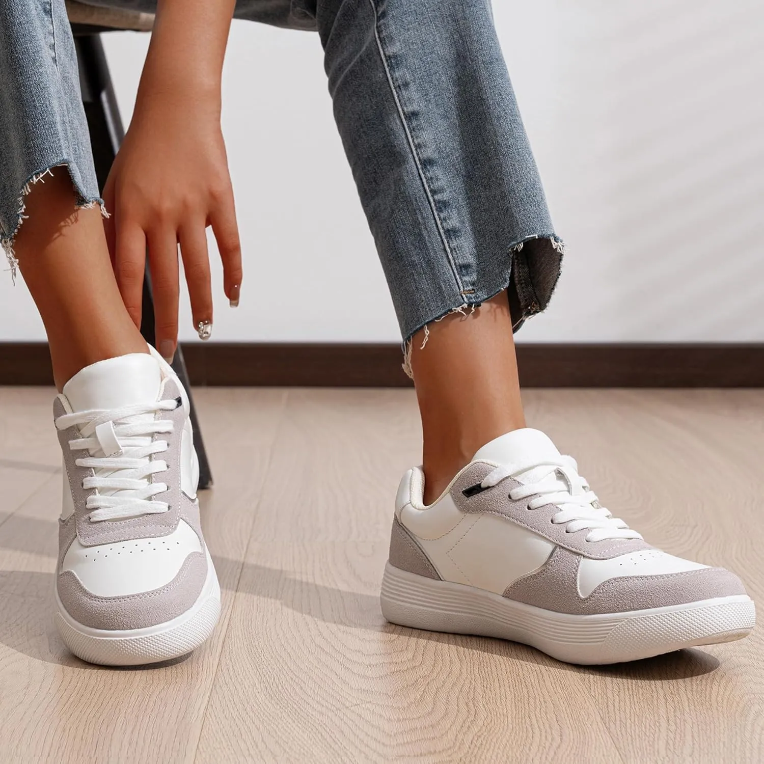 Vepose Women's Fashion Sneakers, Lace up Casual Sneakers with Arch Support, 8001 - Tennis Walking Dress Shoes for Lady