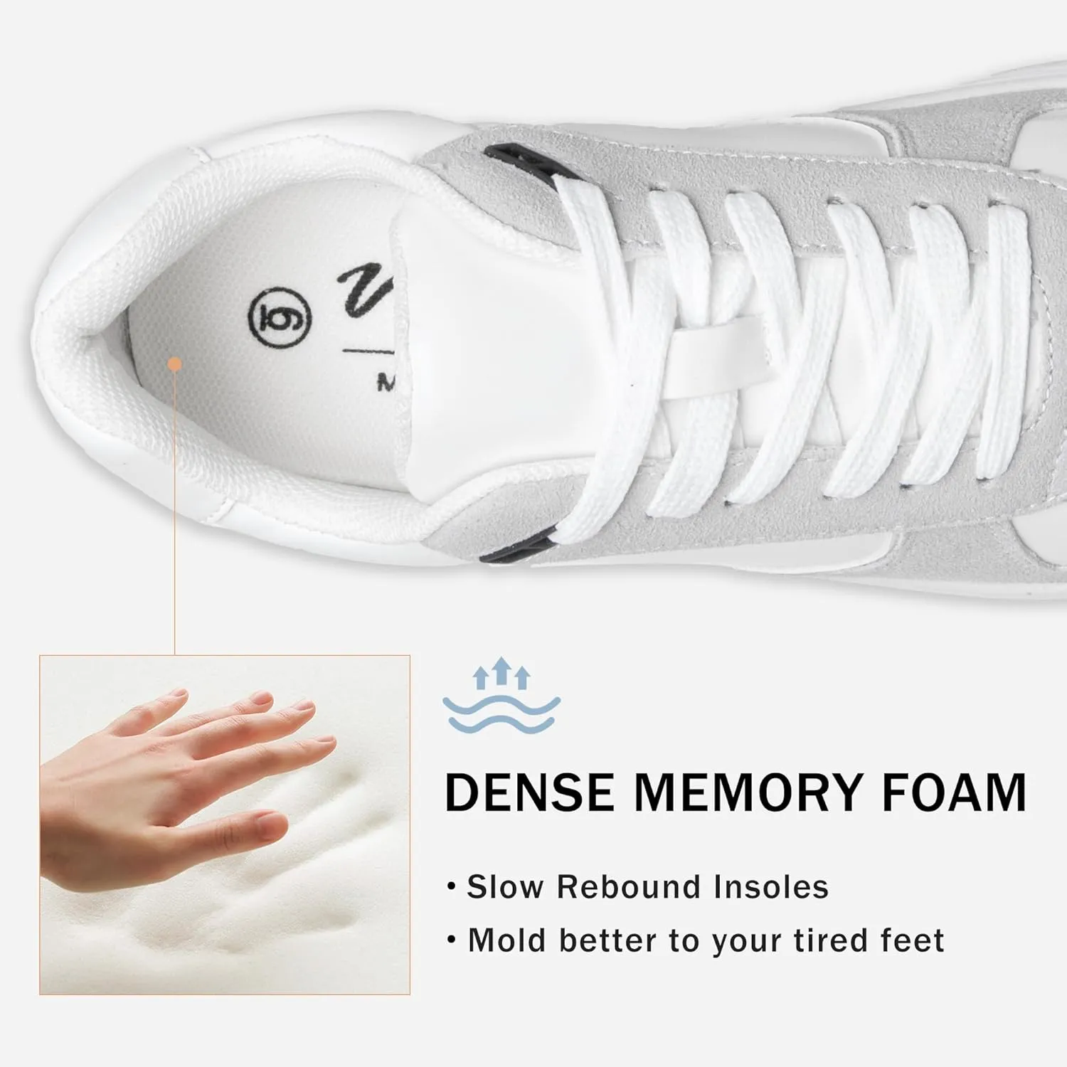 Vepose Women's Fashion Sneakers, Lace up Casual Sneakers with Arch Support, 8001 - Tennis Walking Dress Shoes for Lady