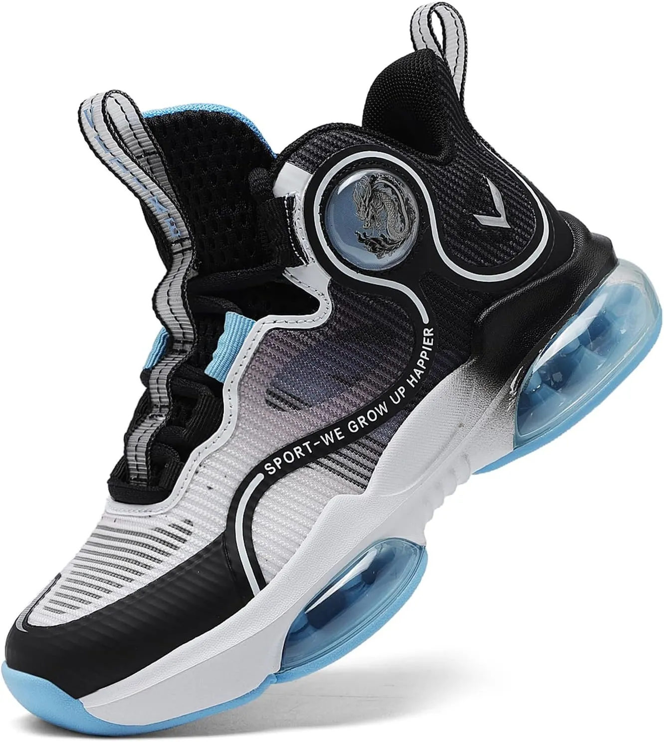 VITUOFLY Kids Basketball Shoes Boys Air Cushion Sneakers Girls Mid Top School Hoops Shoes Non-Slip Outdoor Sports Running Gym Comfortable Durable Little Kid/Big Kid