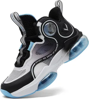 VITUOFLY Kids Basketball Shoes Boys Air Cushion Sneakers Girls Mid Top School Hoops Shoes Non-Slip Outdoor Sports Running Gym Comfortable Durable Little Kid/Big Kid