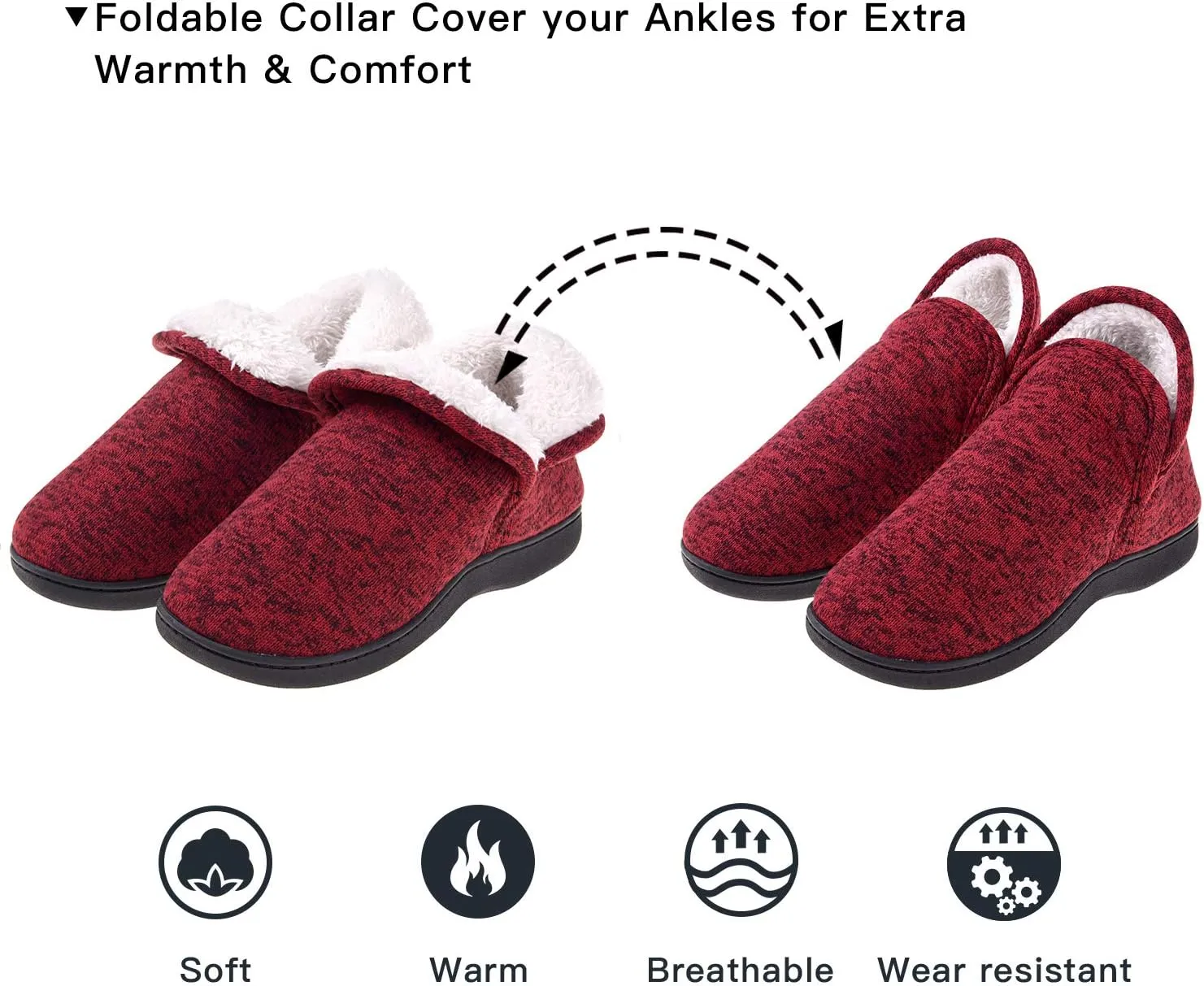 VONMAY Women's Slippers Boots Memory Foam Fuzzy Booties House Shoes Winter Warm Indoor Outdoor