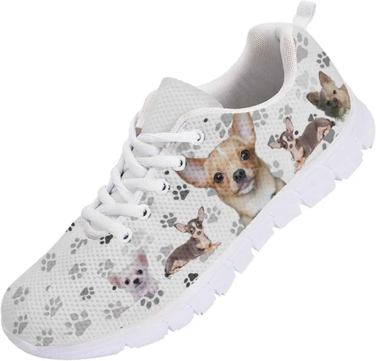 Wanyint Rainbow Stripes Print Women Tennis Sneakers Lace-up Walking Training Shoes Non Slip Sports Footwear