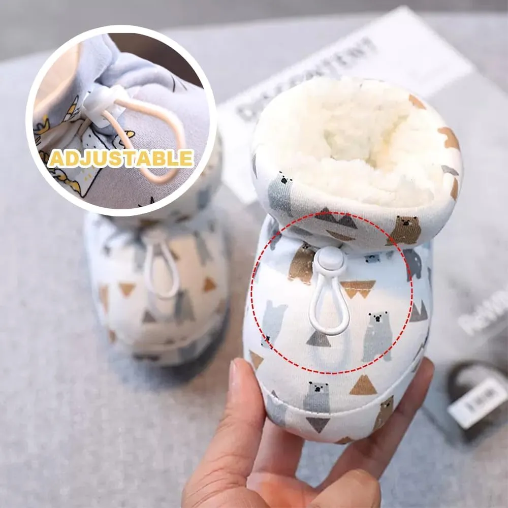 Warm Fur Baby Boots, 2025 New Warm Fur Baby Winter Booties with Drawstring, Upgrade Baby Winter Snow Boots for Infant Baby Winter