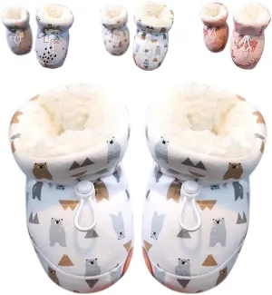 Warm Fur Baby Boots, 2025 New Warm Fur Baby Winter Booties with Drawstring, Upgrade Baby Winter Snow Boots for Infant Baby Winter