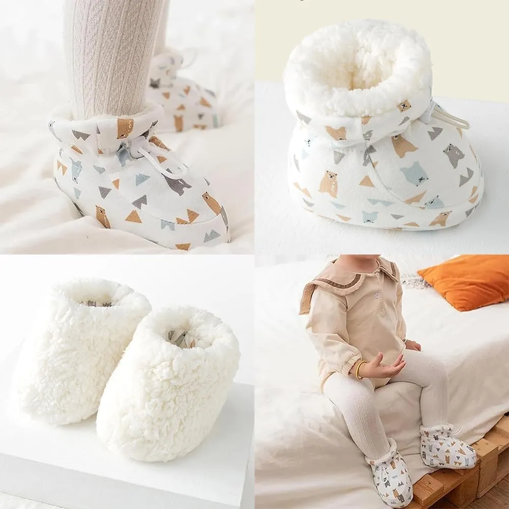 Warm Fur Baby Boots, 2025 New Warm Fur Baby Winter Booties with Drawstring, Upgrade Baby Winter Snow Boots for Infant Baby Winter