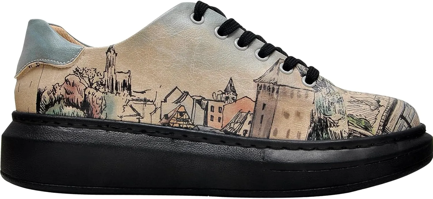 Wedge Platform Sneakers for Women - Handmade Vegan Leather, Unique Chunky Sneakers