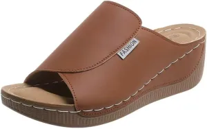 Wedge Sandals for Women Arch Support Platform Slides 2025 Slip on Casual Open Toe Wide Band Walking Shoe