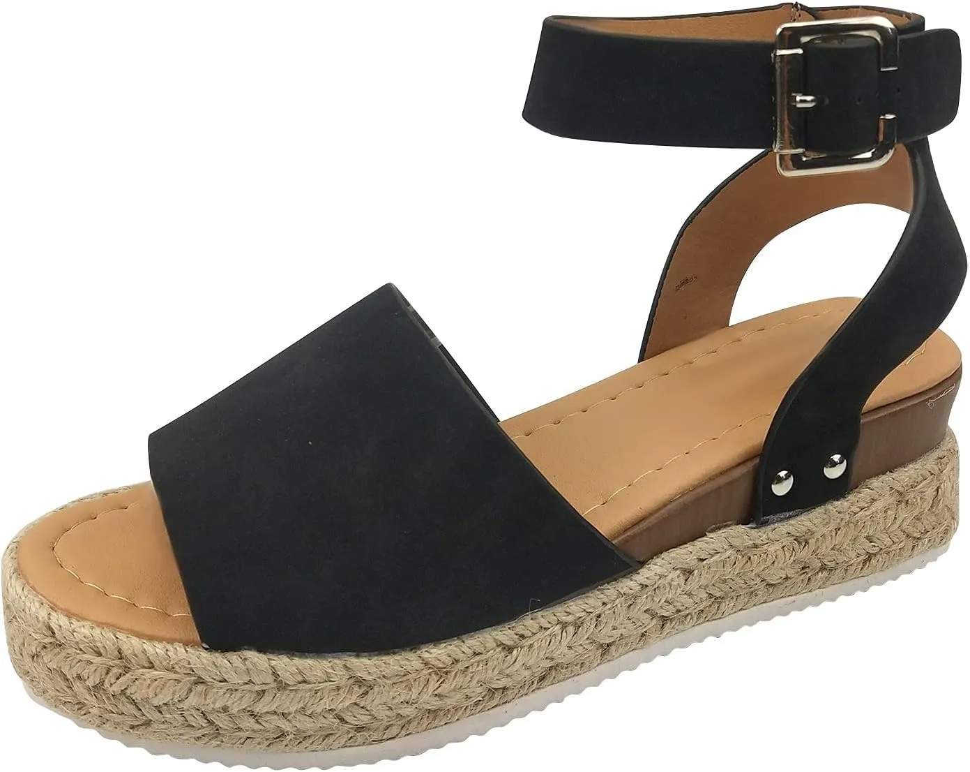 Wedge Sandals for Women Open Toe Buckle Strap Ankle Boots Vintage Hollow Out Platform Sandals Summer Casual Shoes
