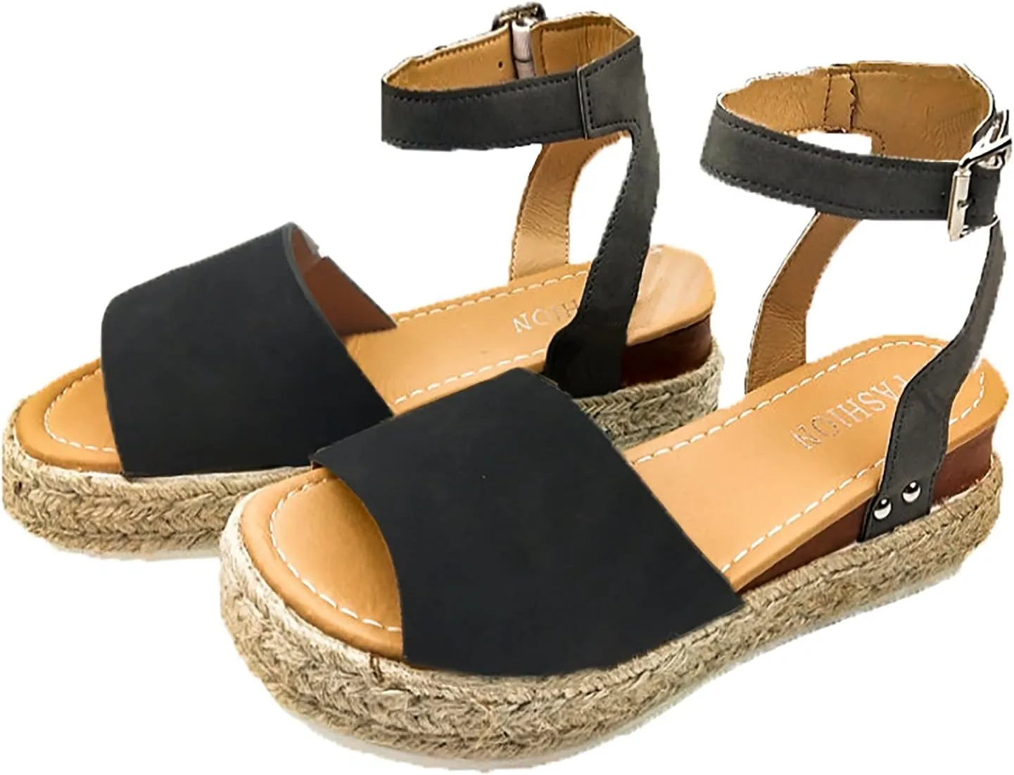 Wedge Sandals for Women Open Toe Buckle Strap Ankle Boots Vintage Hollow Out Platform Sandals Summer Casual Shoes