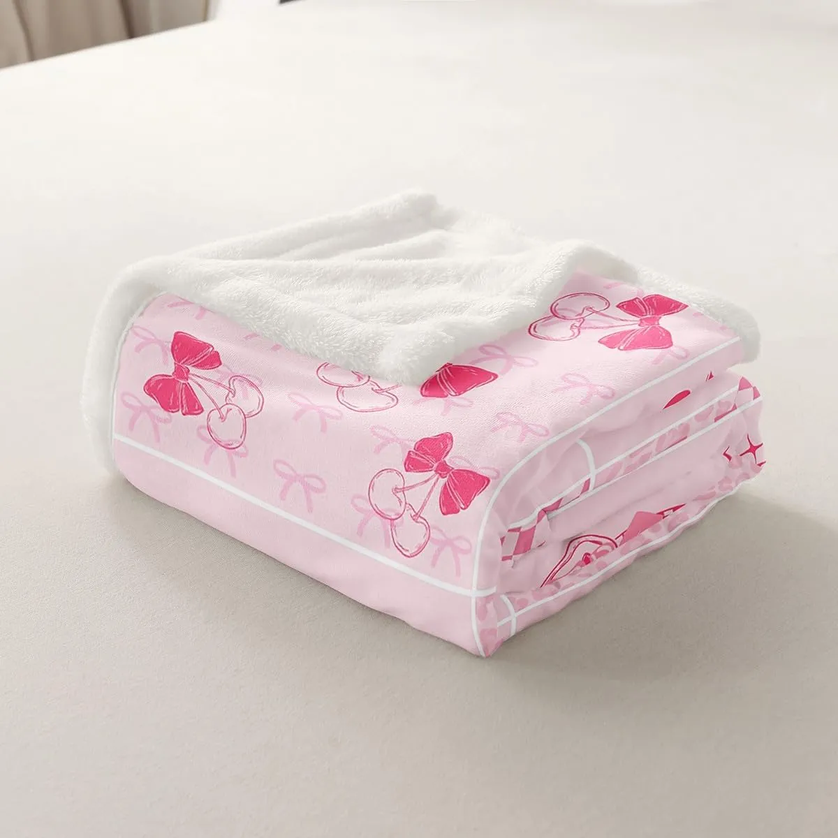 Western Cowgirl Fleece Blanket Pink Disco Ball Throw Blanket, Howdy Cow Girl Sherpa Blanket For Girls Kids Twin Size Southwestern Boots Fuzzy Blanket Kawaii Pink Bow Blanket Preppy Room Decor