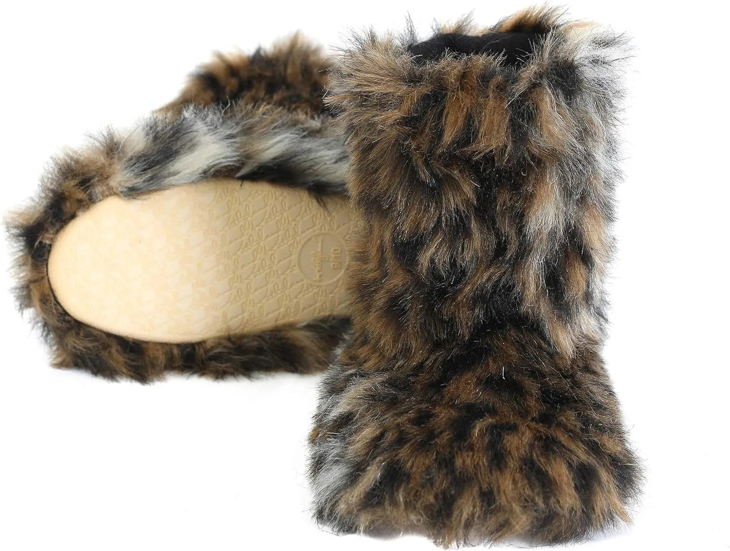 Winter Warm Women's Faux Fur Bootie Slippers Fuzzy Comfy Plush Boots Anti-Slip Indoor House Shoes