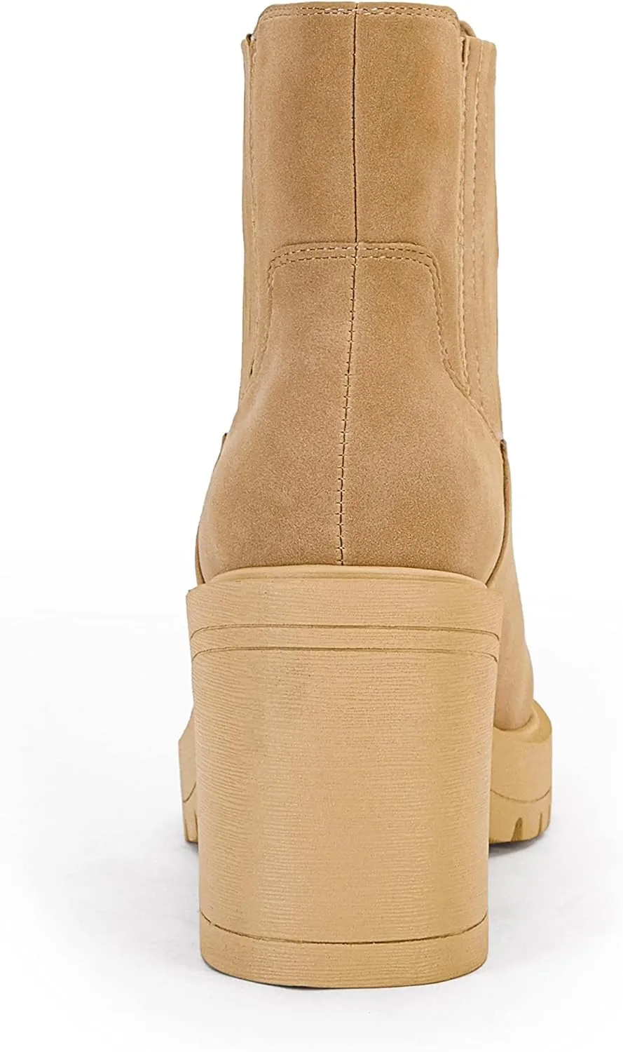 Womems Platform Lug Sole Ankle Boots Chunky Block Heel Seam Booties Combat Cozy Round Toe Chelsea Shoes