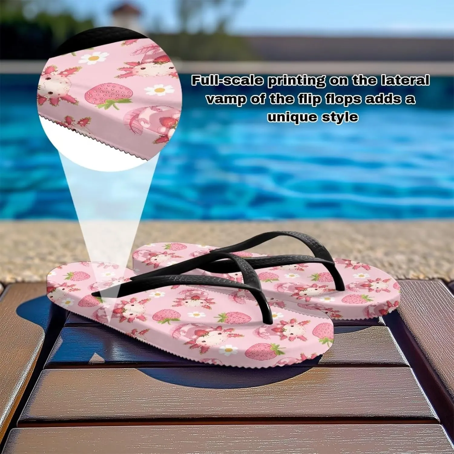Women Flip Flops Wide Width Flip Flops Non Slip Shower Flat Flop Soft Cushioning Soles Summer Beach Pool Vacation Sandals Black Size 5-9