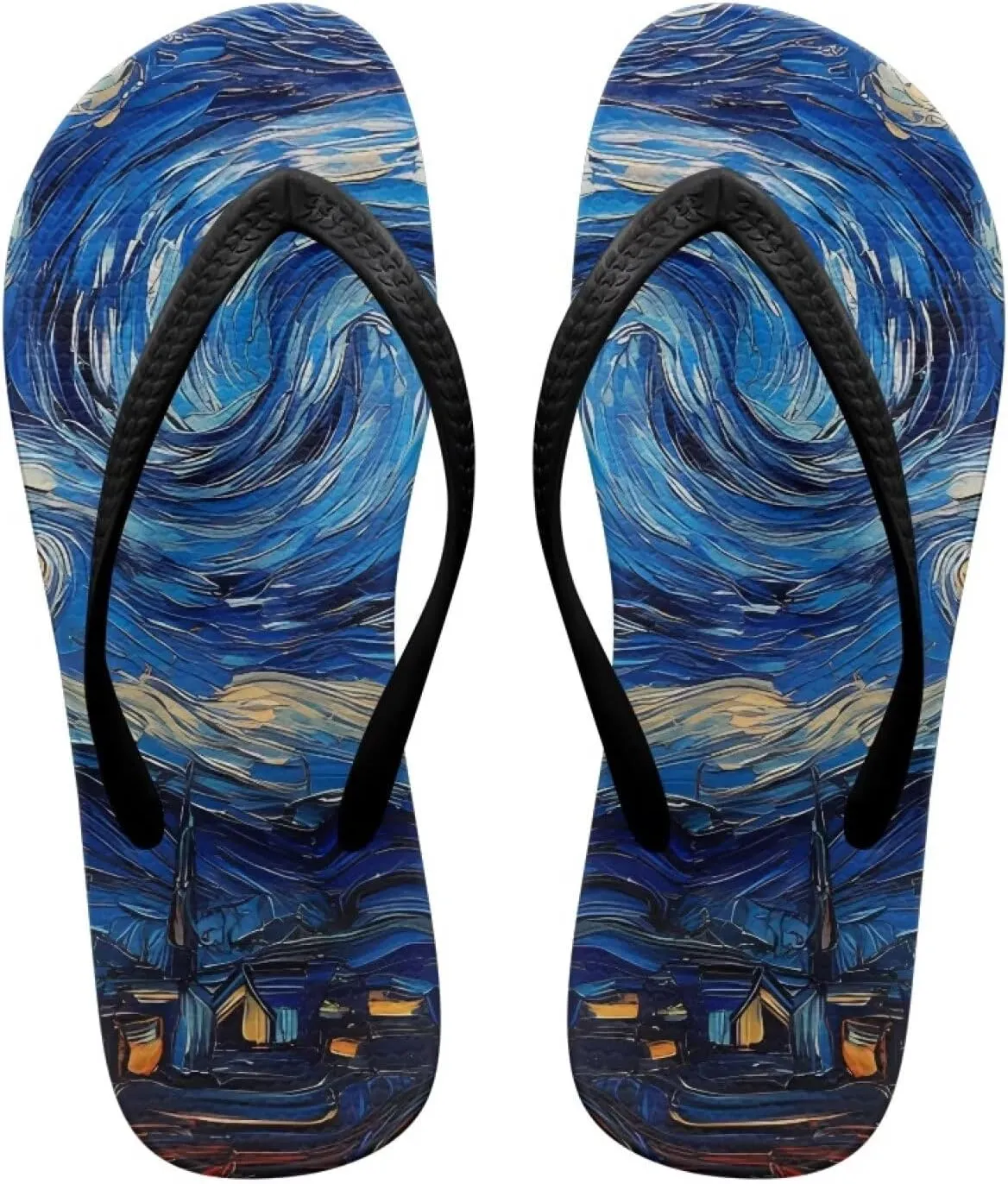 Women Flip Flops Wide Width Flip Flops Non Slip Shower Flat Flop Soft Cushioning Soles Summer Beach Pool Vacation Sandals Black Size 5-9