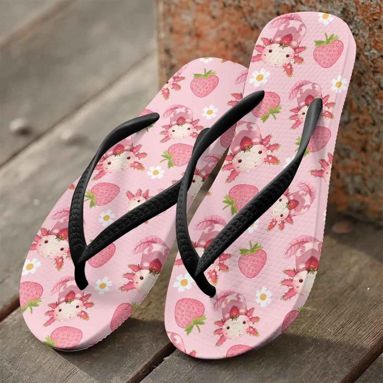 Women Flip Flops Wide Width Flip Flops Non Slip Shower Flat Flop Soft Cushioning Soles Summer Beach Pool Vacation Sandals Black Size 5-9