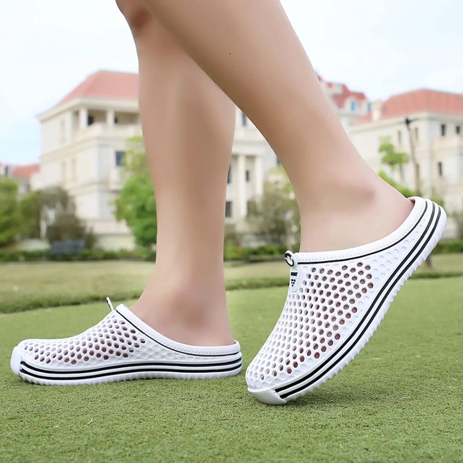 Women Garden Clogs Shoes Unisex Mesh Breathable Slippers Lightweight Summer Beach Sandals Walking Shoes