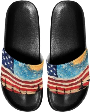 Women Ladies Casual Slides Sandals Summer Holiday Beach Non Skid Slippers Open Toe Shoes