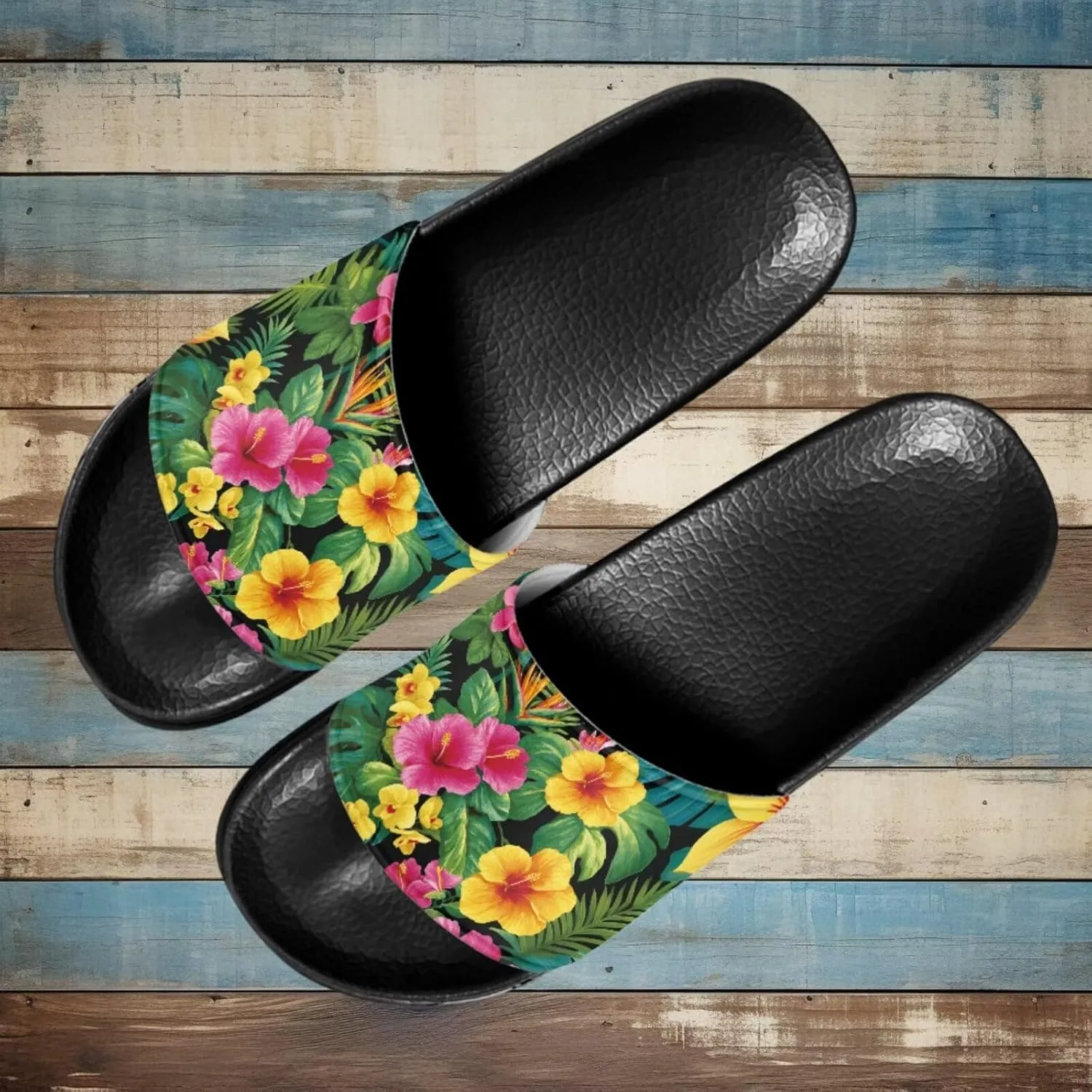 Women Ladies Casual Slides Sandals Summer Holiday Beach Non Skid Slippers Open Toe Shoes