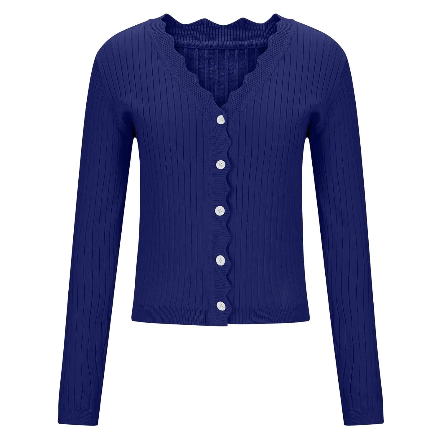 Women Open Front Cropped Cardigans Button Down Loose Casual Sweater Long Sleeve Fall Fashion Classic Sweater
