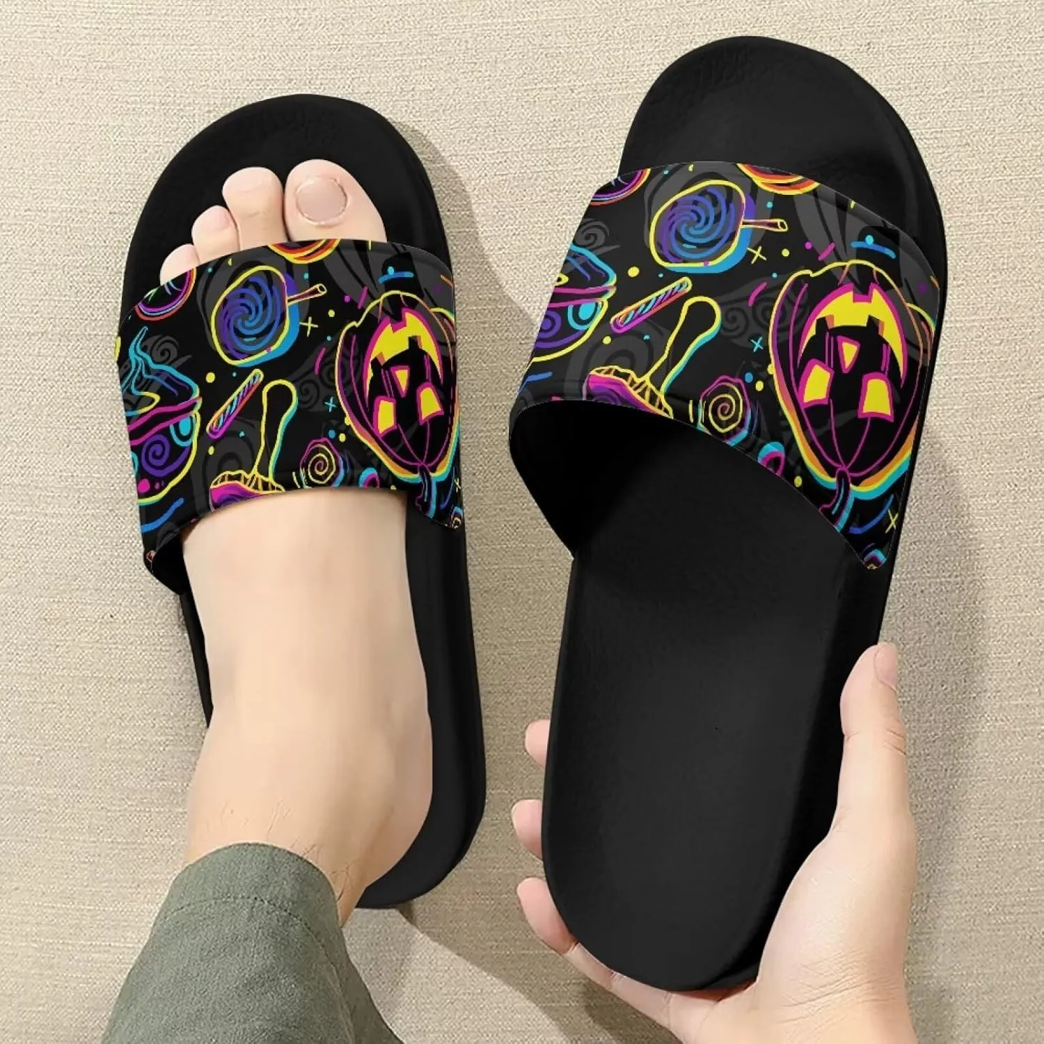 Women Slippers Slide Sandals Non-Slip Open Toe Sandal for Home Beach Casual Footwear