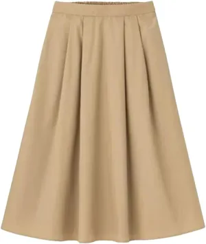 Women Spring Summer High Waist A-Line Long Skirt,Solid Office Lady Skirts Beach Vacation Style