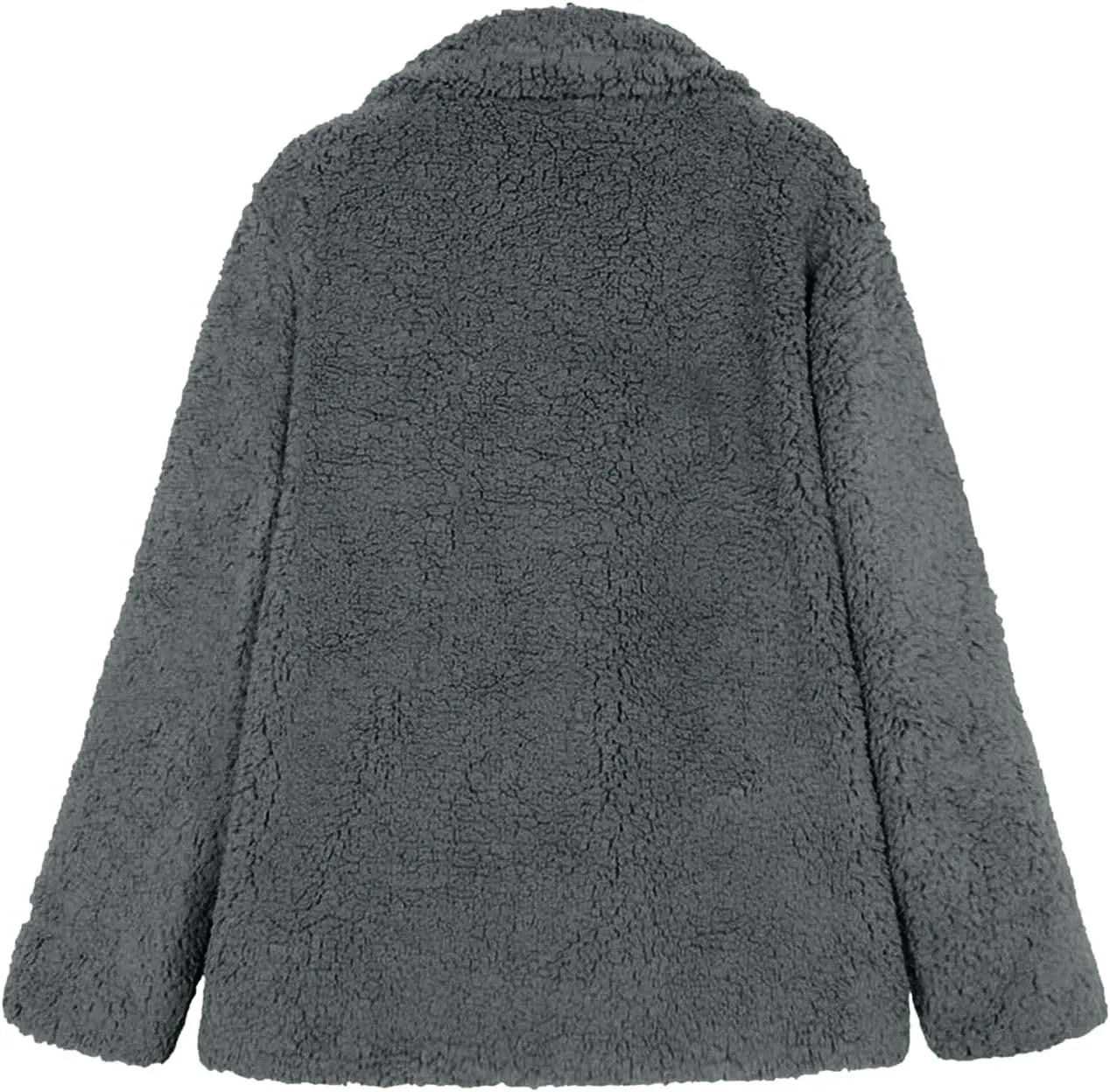 Women's 2024 Winter Faux Fur Coats Lapel Long Sleeve Fuzzy Fleece Outerwear Button Sherpa Trench Jackets Fall Outfits