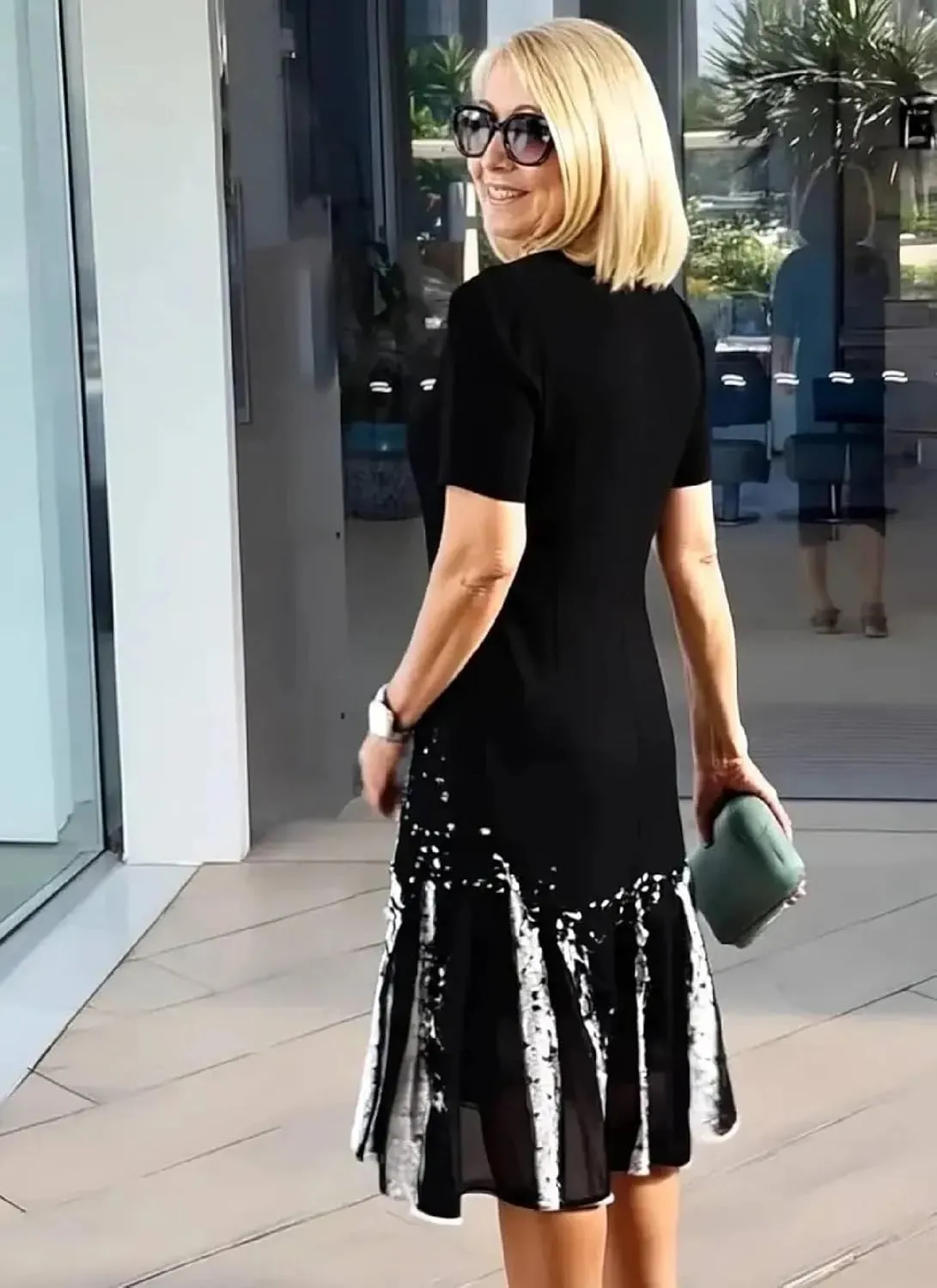 Women's 2025 Splatter Print Midi Dress Lightweight Summer Style Black White for Daywear Casual Outings Outdoor Events