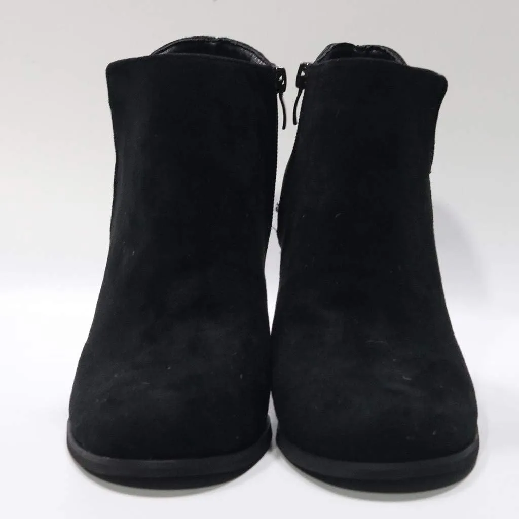 Women's Ankle Boots Low Chunky Heel Comfortable Round Toe Booties with Side Zipper Shoes Fall Slip On Short Boots