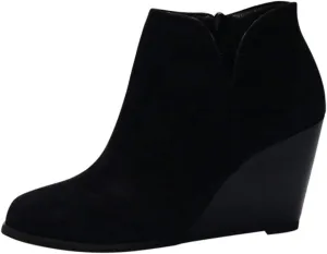 Women's Ankle Boots Low Chunky Heel Comfortable Round Toe Booties with Side Zipper Shoes Fall Slip On Short Boots