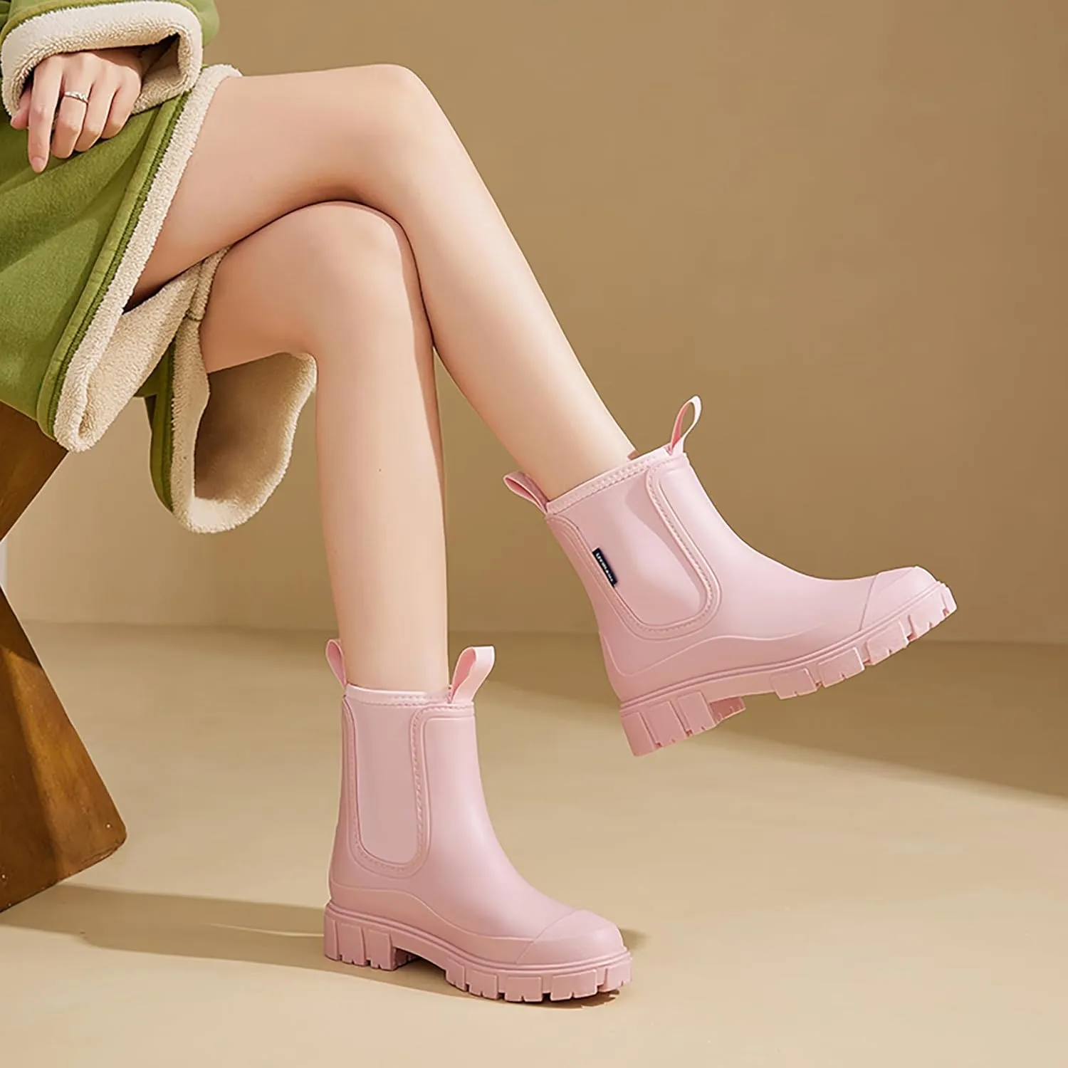 Women’s Ankle Rain Boots Waterproof Lightweight Slip Resistant Fashion Garden Booties