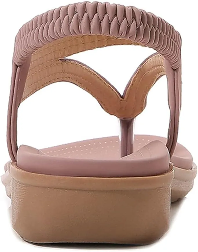 Womens Arch Support Sandals Orthotic Stretch Thong Comfortable Soft Cushion Summer T Strap Beach Lightweight Fashion Sandals