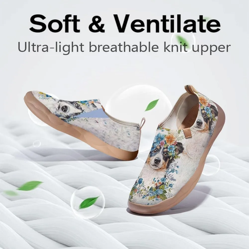 Women's Art Painted Shoes Knitted Slip On Loafers Comfort Casual Walking Sneakers
